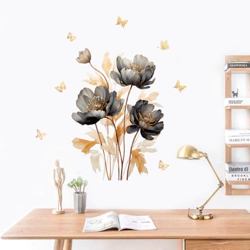 Datesno Wall Stickers Lotus Butterfly Art for Home Decor