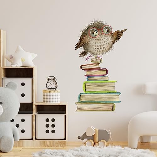 Owls Books Wall Decals for Kids Room Decor