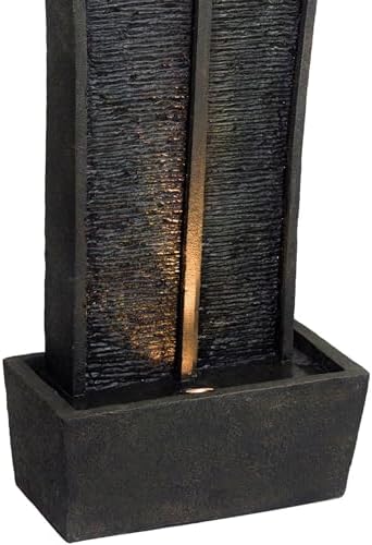 Serene Tower Fountain with LED Light 415-Inch Polyresin