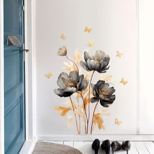 Datesno Wall Stickers Lotus Butterfly Art for Home Decor