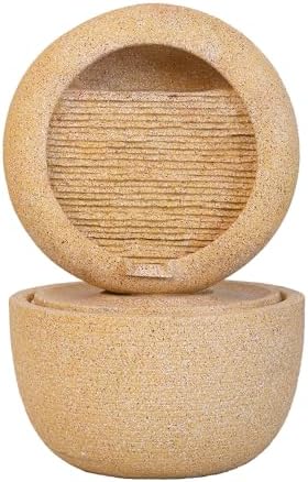 Decorative Round Water Fountain with Light and Pump