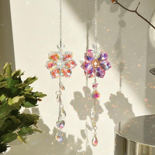 Crystal Flower Sun Catcher for Window Decoration