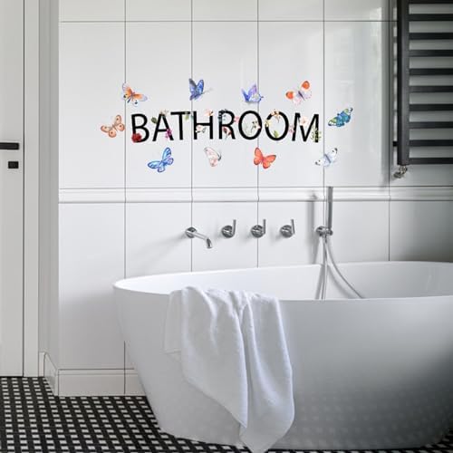 2pcs Bathroom Wall Decals for Wash Room Door Signs