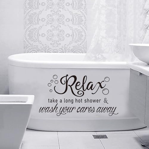 Bathroom Shower Quotes Wall Stickers - Relax 21 X 11