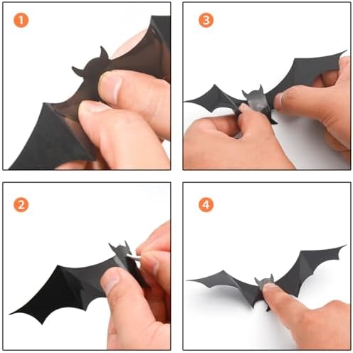 Halloween Bats Decoration 16PCS 3D Realistic PVC Stickers