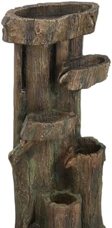 Strawberry Fairy Rustic Decorative Tree Trunk Water Fountain 5 Tier