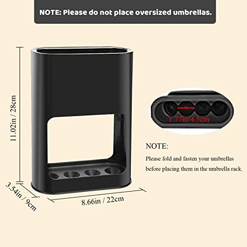 DricRoda 4 Umbrella Stand with Drip Tray Black