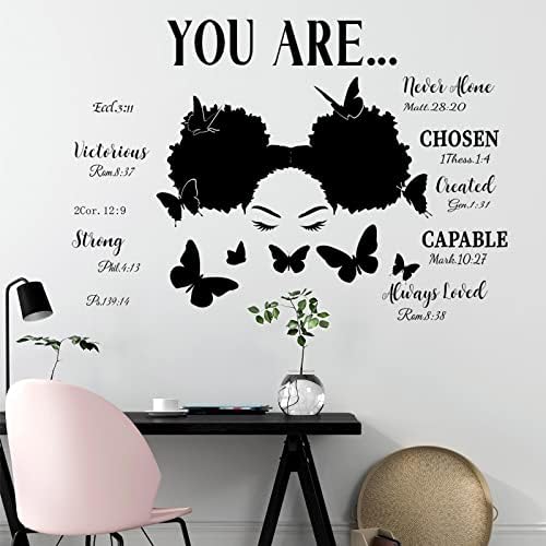 Chinco Black Girl Wall Decals for Bedroom Decor