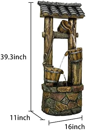 Wishing Well Water Fountain 393 Inches Rustic Outdoor Decor