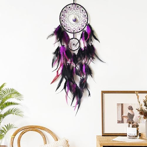 SOYUZU Black Purple Dream Catcher Wall Decor