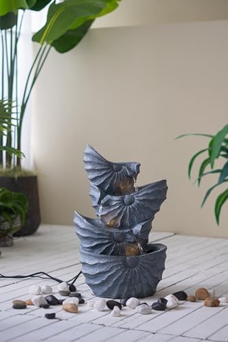 Decorative 4 Tier Nautilus Shell Water Fountain with Light 1