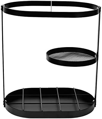 Black Metal Umbrella Stand Rack with Drip Tray
