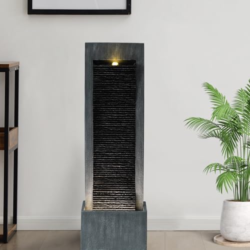 Modern Freestanding Water Fountain with LED Light