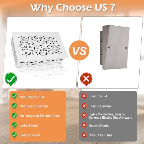 Modern White Doorbell Chime Cover Box with Mounting Hardware