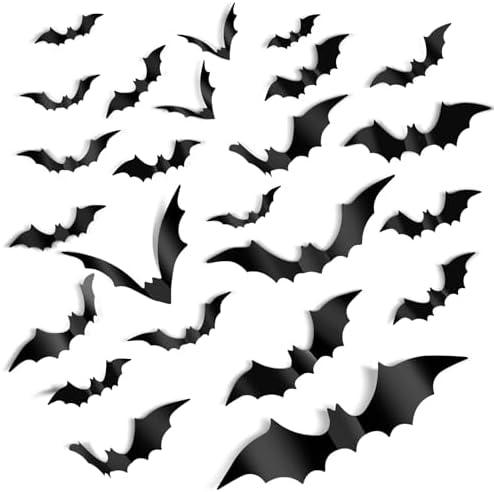 120 Piece Halloween Bat Decor Set Reusable