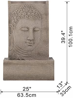 High Sandstone Buddha Fountain with Light