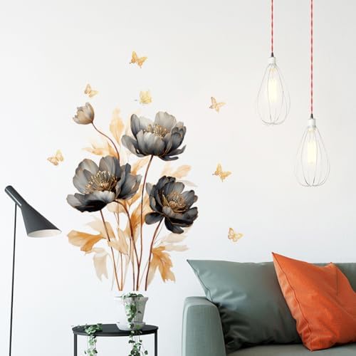 Datesno Wall Stickers Lotus Butterfly Art for Home Decor