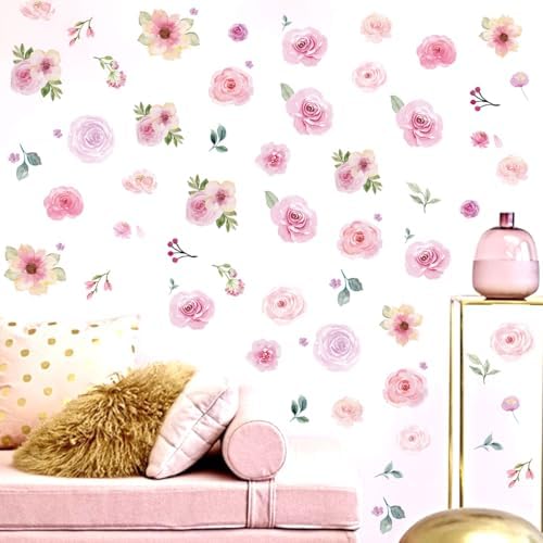CharmFlo Floral Wall Decals 60PCS Pack