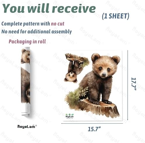 Lifelike Bear Wall Sticker for Nursery