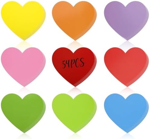 54 Pcs Paper Heart Cutouts Double Sided Valentine Decor