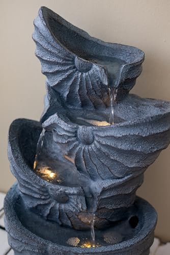 Decorative 4 Tier Nautilus Shell Water Fountain with Light 1