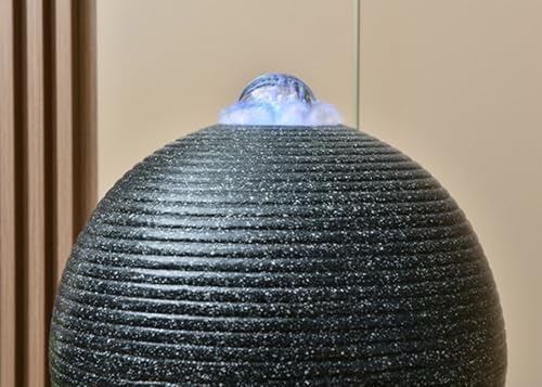 Contemporary Tiered Sphere Water Fountain with LED Lights