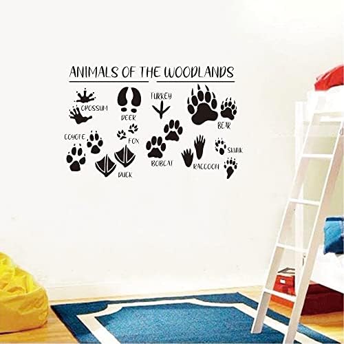 Cute Forest Animal Wall Stickers with Footprints - 15x24 Inches