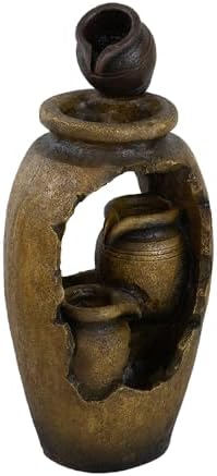 Charming Rustic 3-Tier Water Fountain with Light Brown