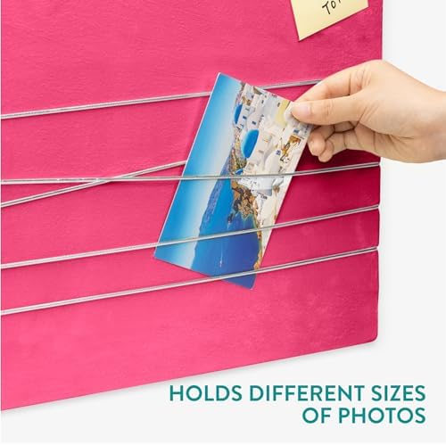Navaris Fabric Memo Bulletin Board 12x17 Bright Pink