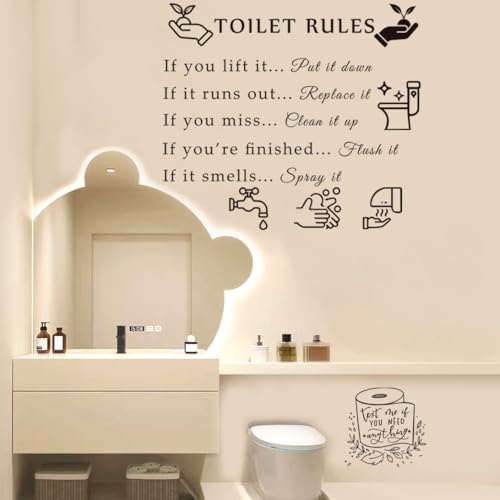 Toilet Rules Wall Sticker DIY Decor Vinyl Decal