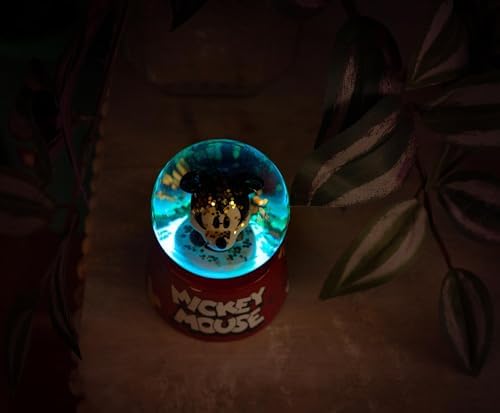 Disney Mickey Mouse Light-Up Snow Globe 3 Inches Tall
