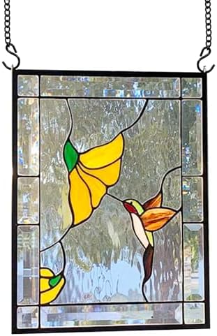 6 Pcs 20 Inch Black Stained Glass Hanging Chain Set