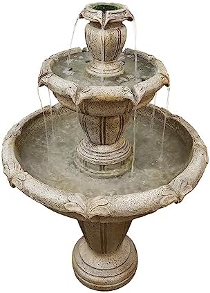 Watnature 48 Inch Tall Zen Outdoor Fountain with Pump for Garden