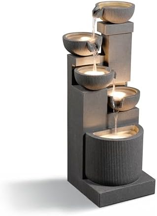 3976 H 5-Tier Eco-Friendly Outdoor Water Fountain with LED Lights