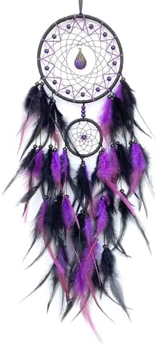 SOYUZU Black Purple Dream Catcher Wall Decor