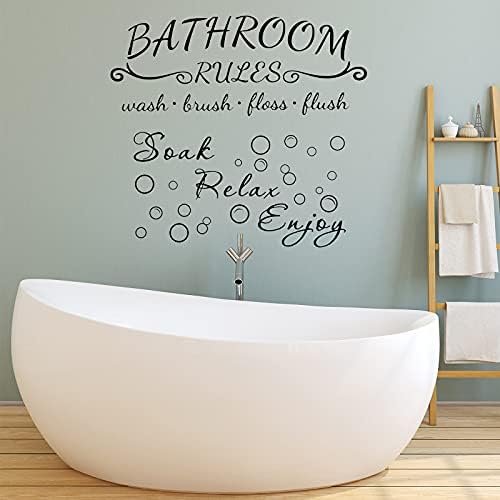 4 Piece Bathroom Wall Decals Set with Quotes