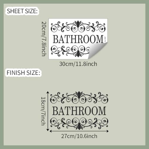 2 Packs Black Vine Bathroom Wall Decals