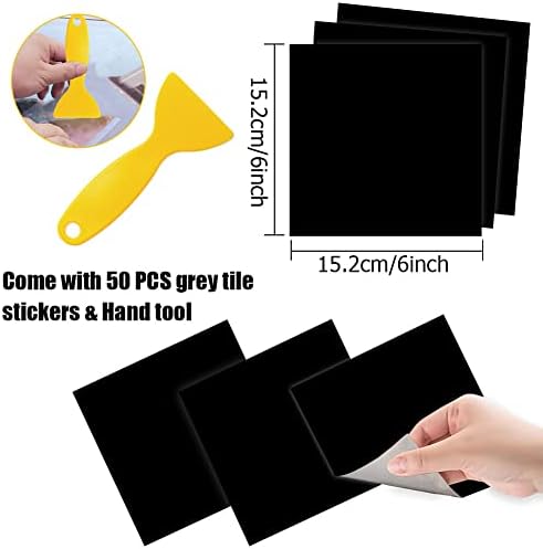 Jaxbo 50pcs Peel and Stick Tile Stickers Black