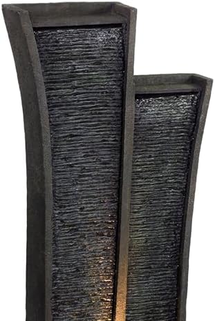 Serene Tower Fountain with LED Light 415-Inch Polyresin