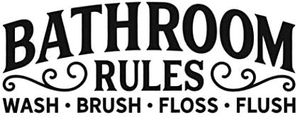 Bathroom Rules Wall Decal 12 Inch Sign