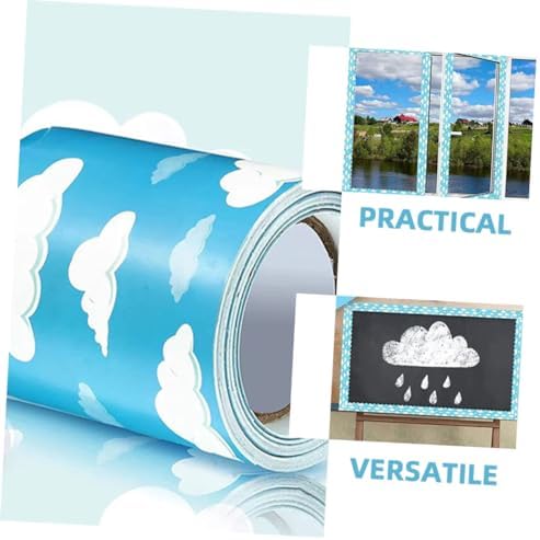 Cabilock Cloud Pattern Bulletin Board Border Trim for Classroom and Home