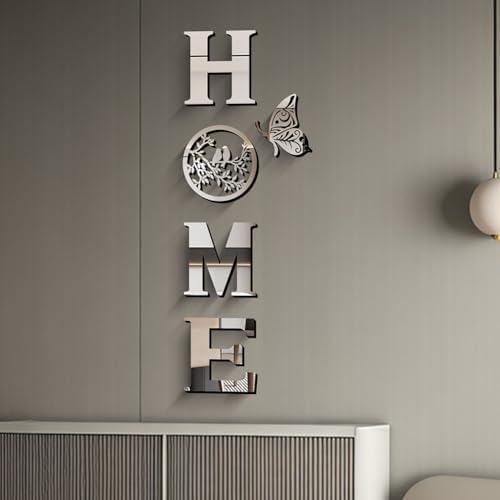 Silver Acrylic Mirror Wall Sticker Design