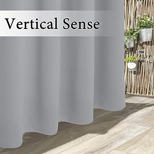 RYB HOME 2 Piece Outdoor Curtains Silver Grey 52x84
