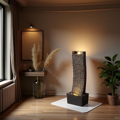 382 Inch Water Fountain with LED Lights and 3D Rock Design
