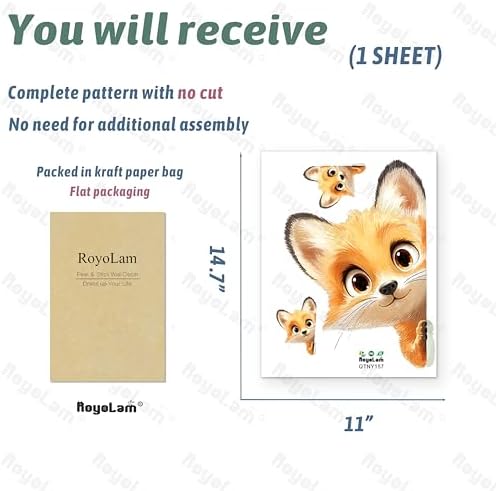 Peekaboo Fox Wall Decals Removable Cartoon Decor