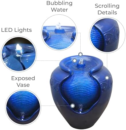 Teamson Home 1696 In Outdoor Water Fountain with LED Lights