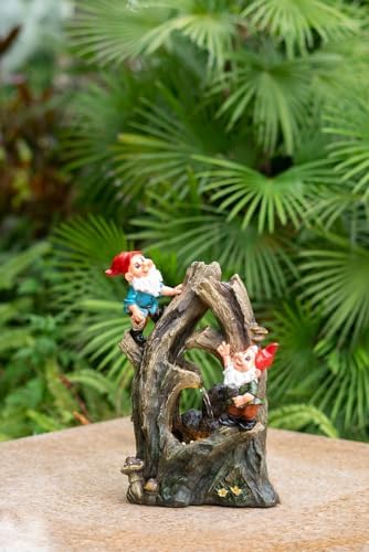 Charming Decorative Woodland Gnome Water Fountain with LED Light