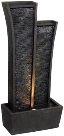 Serene Tower Fountain with LED Light 415-Inch Polyresin