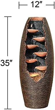 John Timberland Nathan Seven Cascade 35 Inch Freestanding Fountain