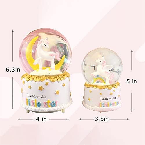 Unicorn Snow Globe with Music and Lights